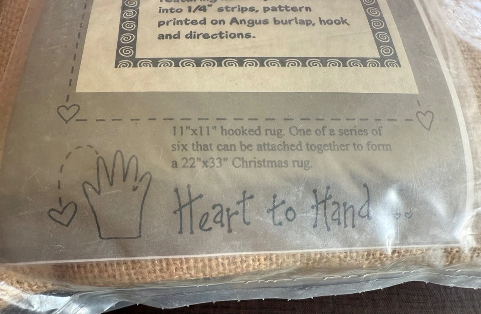 Primitive rug hooking kit #142 Yule Rug 1990 Complete Unopened - Image 3 of 4