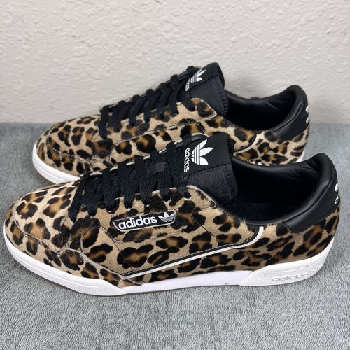 Adidas Continental 80 Leopard pony hair Size 9.5 Mens F33994 Low Top Trainer - Picture 2 of 14