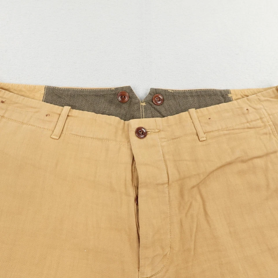 Pantalones Cortos Wallace & Barnes Para Hombre 38 Botones Mosca Lino Chino Lino Mezcla Algodón ^ Foto 2 de 4