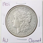 New Listing1901 $1 Morgan Silver Dollar with AU Detail Cleaned #6597