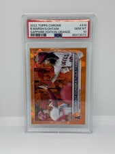 2022 Topps Chrome Sapphire Orange Shohei Ohtani Marsh Celebration /25 PSA 10 416