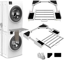 NIUXX Universal Stacking Kit for Washer and Dryer Fits 53-68 cm Sliding Shelf