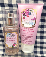 2 Piece Strawberry Snowflakes Travel Set Mist  Cream Bath  Body Works
