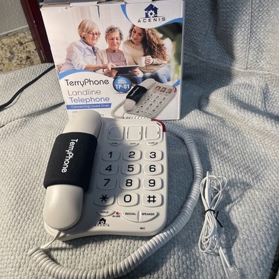 Acenis TerryPhone Big Button Telephone Handset White Landline 