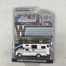 Greenlight 1966 Dodge D-100 with Winnebago Slide-In Camper Hobby Exclusive 1/64