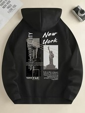 Men's Heavyweight 360g New York City Hoodie Sweatshirt - Statue of Liberty  Bro