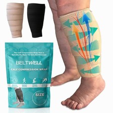 Beltwell Adjustable Calf Compression Wrap for Lymphedema, Edema, Circulation,...