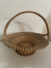 Charleston Gullah Large Decorative Sweet Grass Basket With Handle