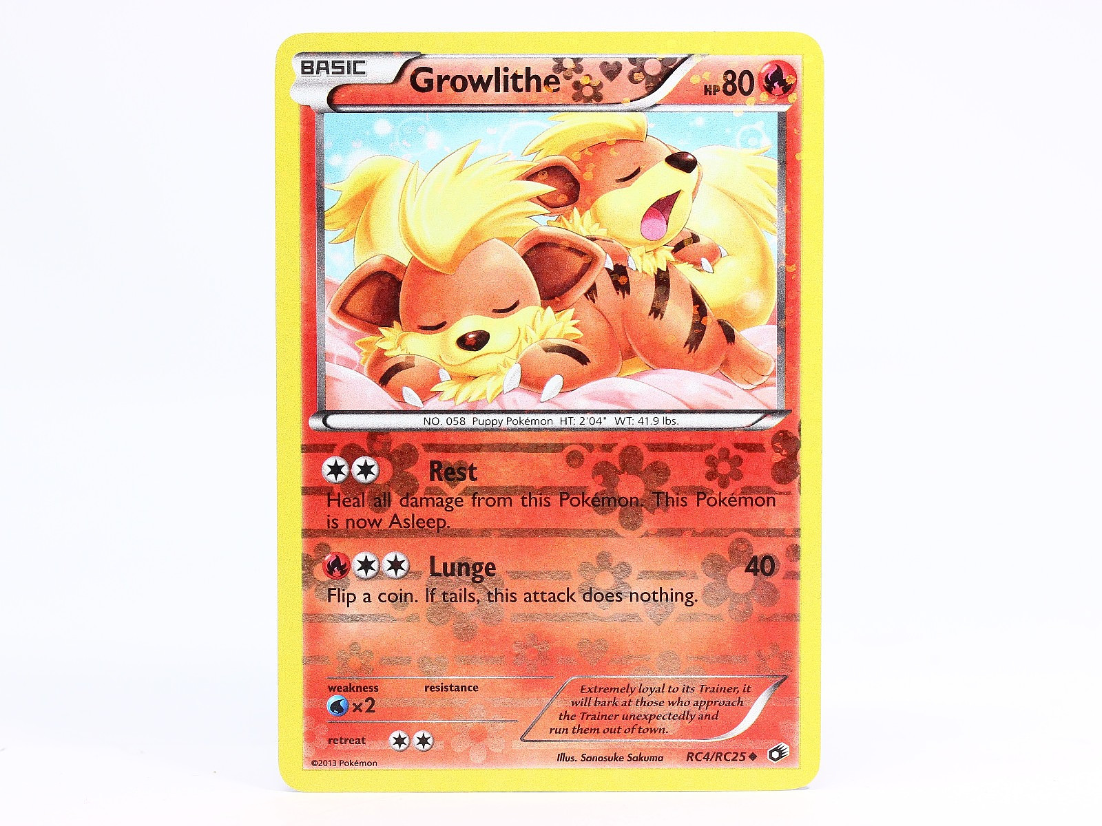 Growlithe 2013 Black & White: Legendary Treasures #RC4/RC25