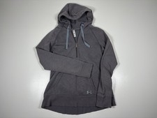 Under Armour 1/2 Zip Hoodie ColdGear Womens Medium Gray Storm Drawstring