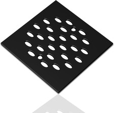 Shower Drain Cover, 4-1/4" Screw-In Square Floor Drain Cover, Shower Strainer Gr