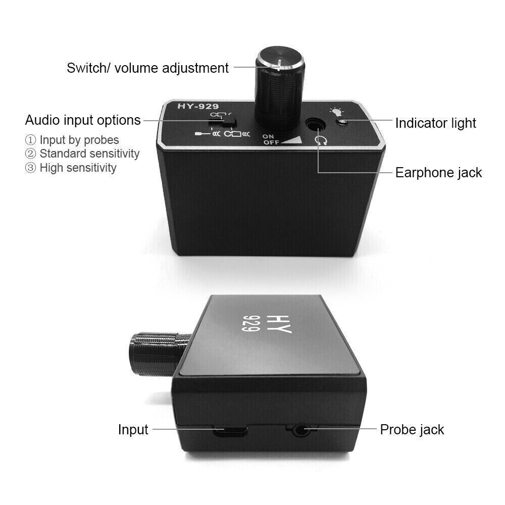 HY929 Pipe Leak Detector - Professional Underground Water Leak Locator Tool 