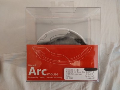Microsoft Arc Mouse X14 86707 01   White   New Sealed   AAA Battery Powered