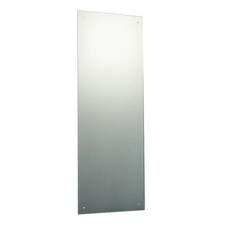 120 x 35cm Rect.Mirror with Pre-Drilled Holes & Chrome Cap Wall Hanging Fix Kit