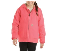 Carhartt Kid Girl Pink Lemonade Canvas Insulated Hood Active Jacket M 10/12 NWT