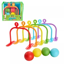 CHUCKLE & ROAR 2 IN 1 KICK AND ROLL FAMILY CROQUET - MULTICOLOR