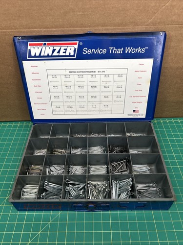 VTG Winzer Cotter Pins Set With Metal Case Organizer Made USA AUTOMOTIVE METRIC