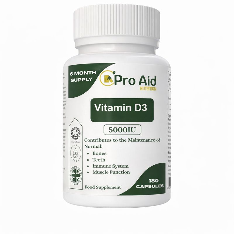 VITAMIN D3 Supplement HIGH STRENGTH  5000IU 180 Pack  IMMUNE, Bones By PROAID