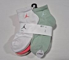Nike Jordans Youuth Girls Socks Ankle- Jumpman Basketball Cushioned SZ 5Y-7Y