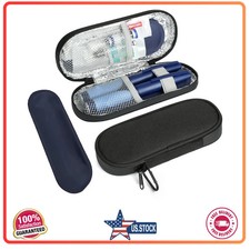 Insulin Pen Cooler Travel Case with 2 Reusable Ice Packs Diabetic Storage Black