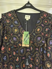 Joanie Clothing Constance Framed Floral Print Collared Midaxi Dress Size 24