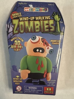 Wind-Up Walking Zombie - Popeye Wizzworx 3D Air-dry Clay 8 Pieces 