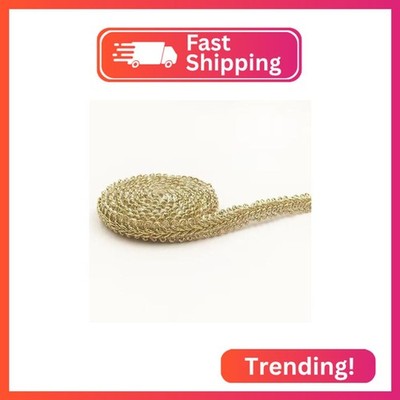YYCRAFT Metallic Gold Gimp Braid Trim by The Yard Classic Woven Braid Trim 8mm X