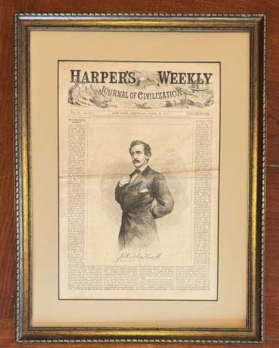 John Wilkes Booth Lincoln Assassination April 29 1865