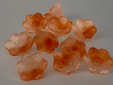 Czech Glass Flower Beads Orange Ombr  10mm Qty: 10