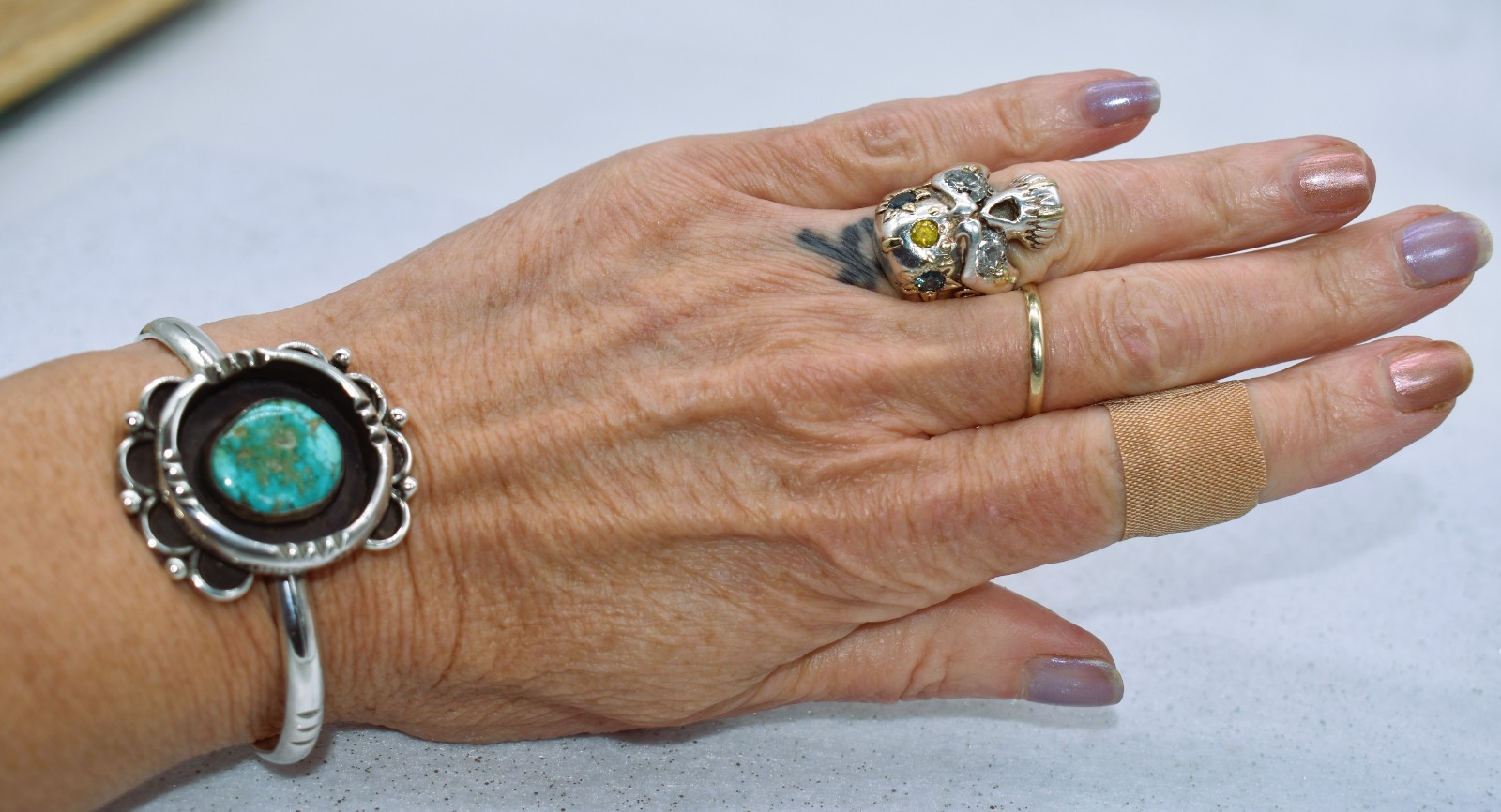 Turquoise Shadowbox Sterling Silver Southwestern … - image 8