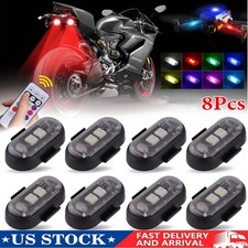 8x Wireless Led Strobe Lights Usb Charging Warning Lamp For Car Motorcycle Drone