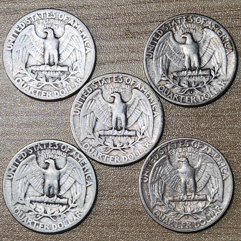 1940's P & S Silver Quarters, 5 coin lot - 90% Silver, Perfect 4 Albums, Q405Q - Image 2 of 2