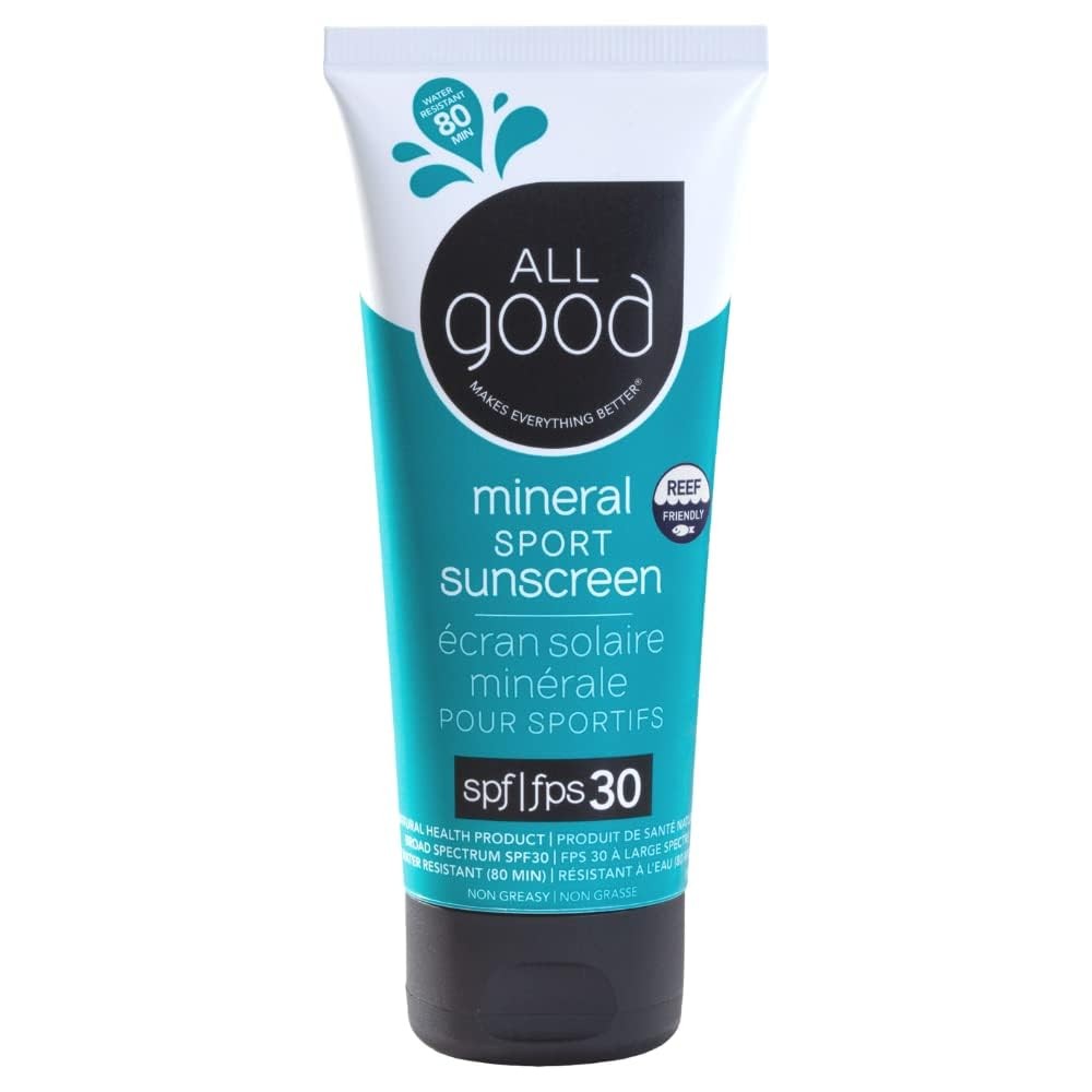 All Good Sunscreen - Sport Mineral Sunscreen Lotion, Reef Friendly, SPF 30+ f...