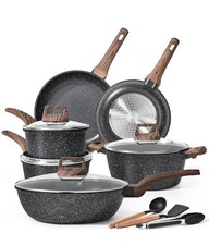 Terlulu Induction Hob Pots and Pans Set - 13pcs Nonstick Cooking Pans Set