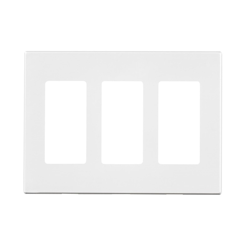 Leviton Decora Plus White 3 gang Polycarbonate Rocker Screwless Wall Plate