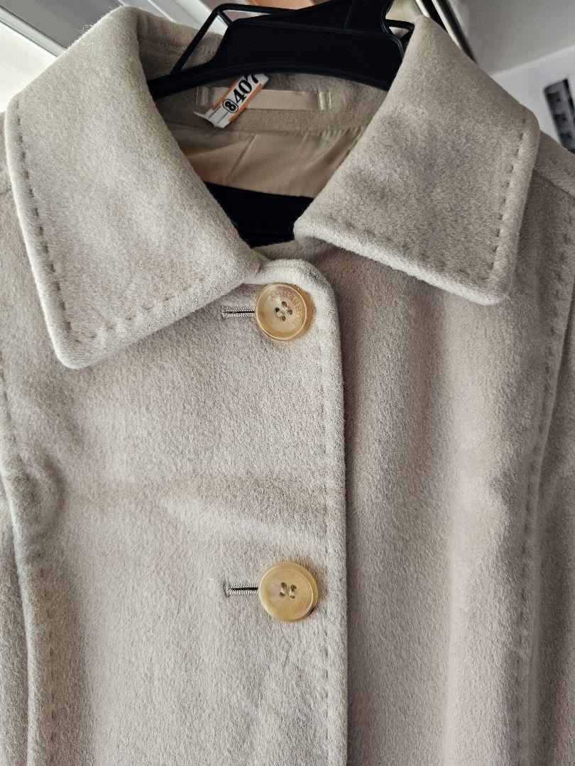 Burberry London Long Coat Light Beige Angora Size 40 For Women thumbnail 14