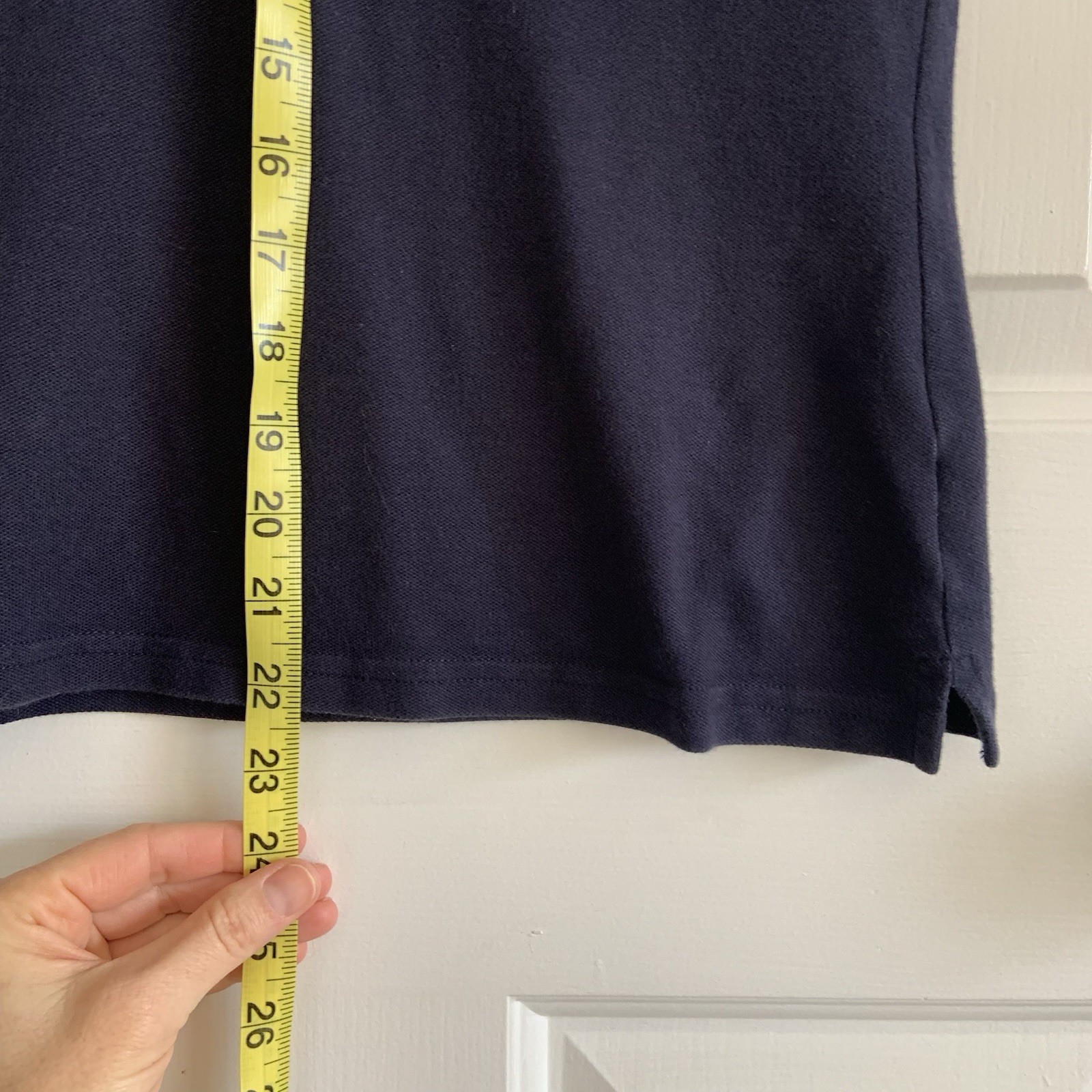 Lacoste Half Button Slim Fit Pique Polo Shirt Womens US Small EUR 38 Navy Blue thumbnail 5