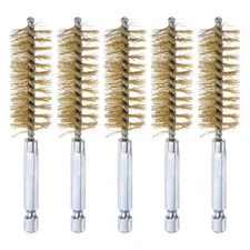 5Pcs Brass Bore Brush 19mm Dia 4" Long Cleaning Twisted Wire Brush