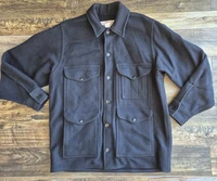 Filson Mackinaw Wool Cruiser Jacket Button Black Men's 42 Made in USA Style 110