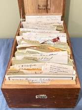 Antique Oak Recipe Box Vintage Globe-Wernicke...