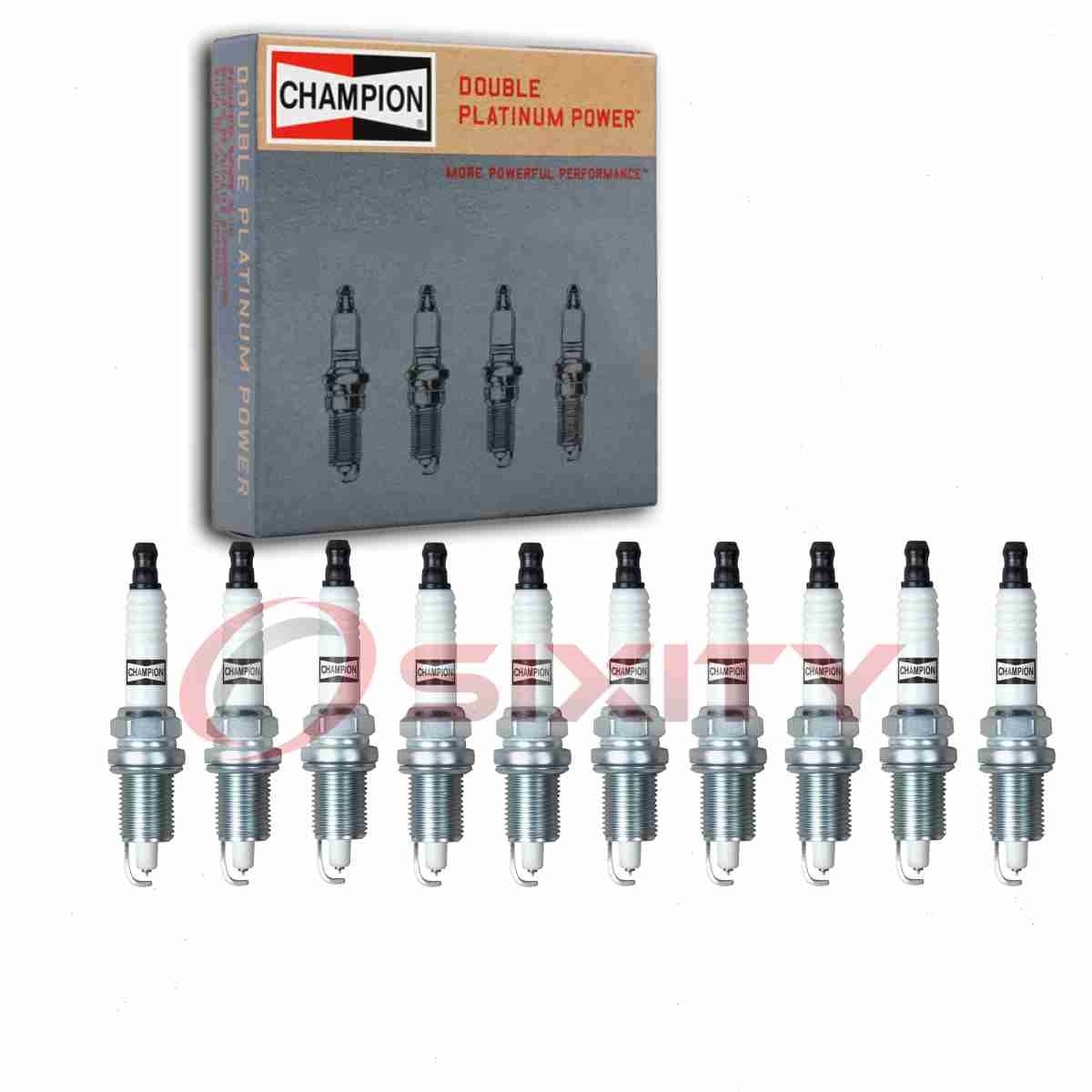 10 pc Champion Double Platinum Spark Plugs for 1992-2006 Dodge Viper 8.0L xj