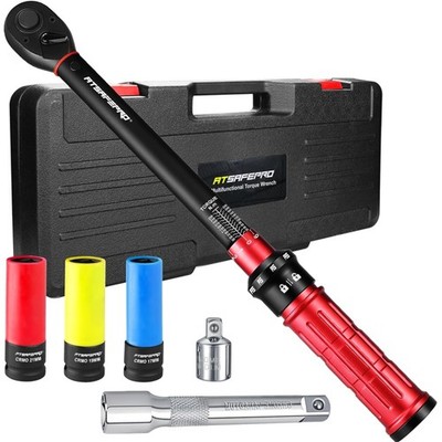 Drehmomentschlüssel 1/2 Zoll Set 20-230 Nm mit Stecknüssen Adapter Verlängerung