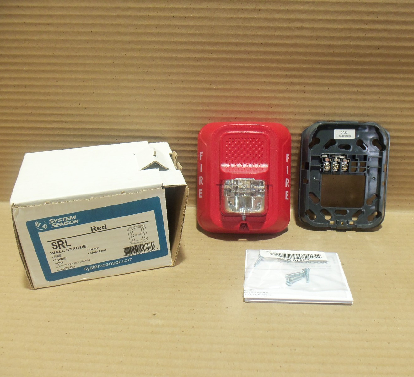 New System Sensor Srl Wall Visual Strobe 2-Wire Indoor Clear Lens Red Fire Alarm