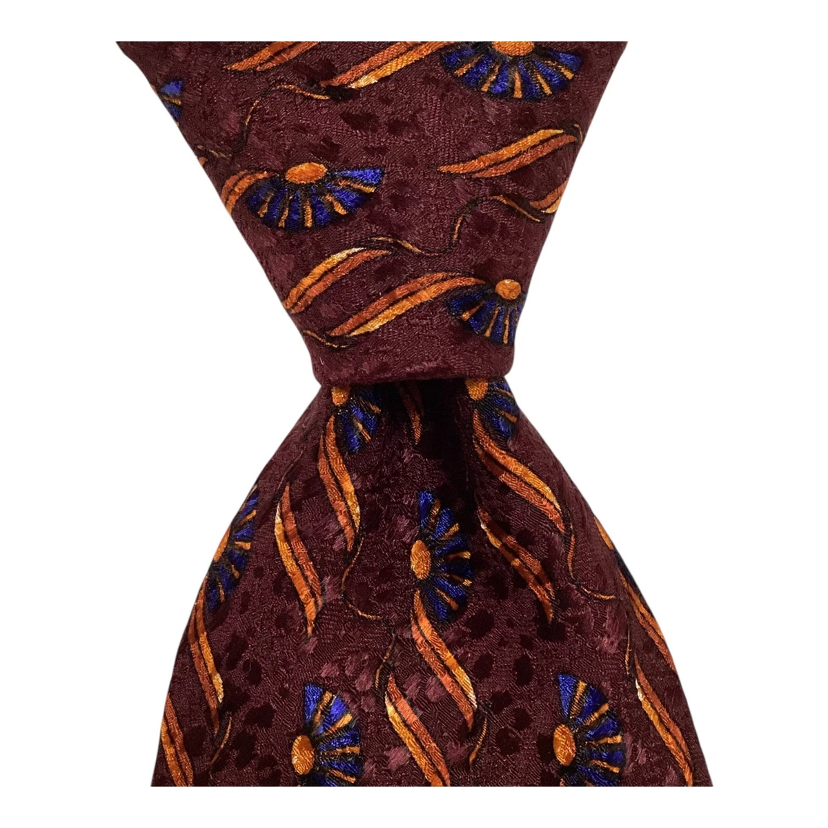 Cravate Robert Talbott Motif équestre Prune/tan - 50% Soie 50% Laine - Homme - USA