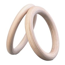 Solid Birch Wood Gymnastics Rings 2 Pack for Effective Home Fitness Training
