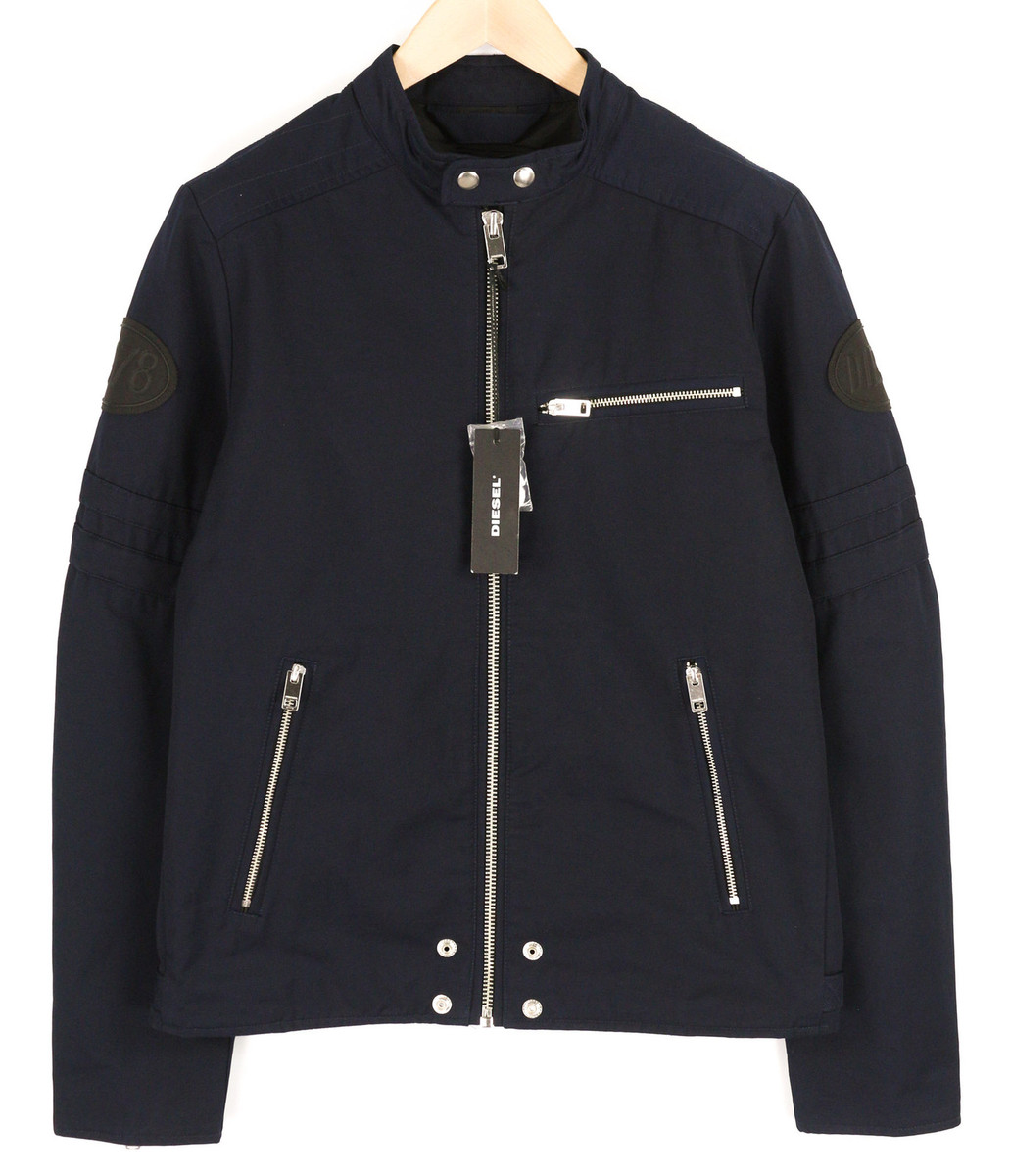 DIESEL J-Glory Men Jacket L Black Full Zip Band Neck Lined DIESEL J-Glory Men Jacket L Black Full Zip Band Neck Lined