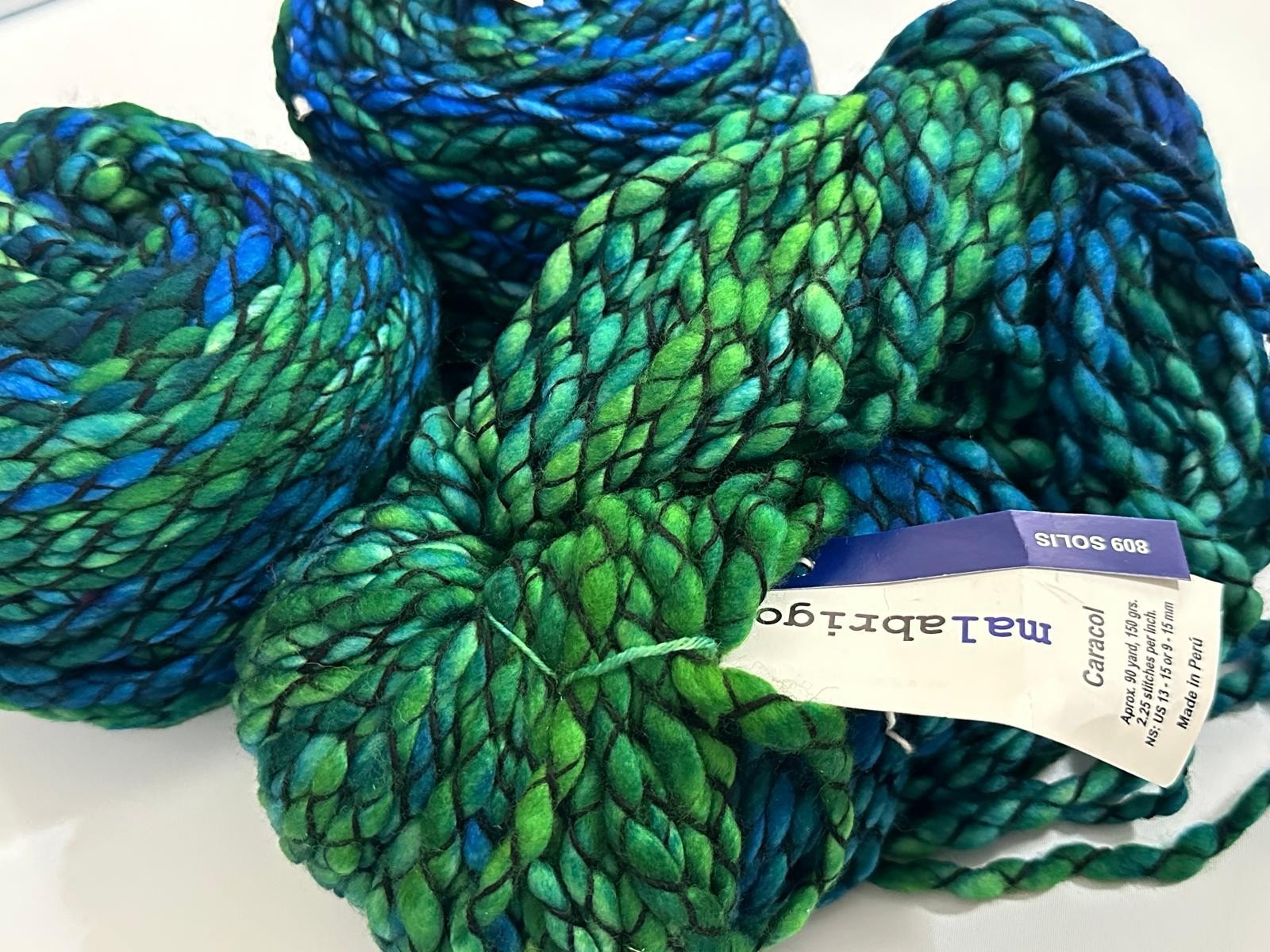 Hilo Malabrigo CARACOL - 3 madejas - Colorway 809 Solis - ¡Lana merino superlavada!