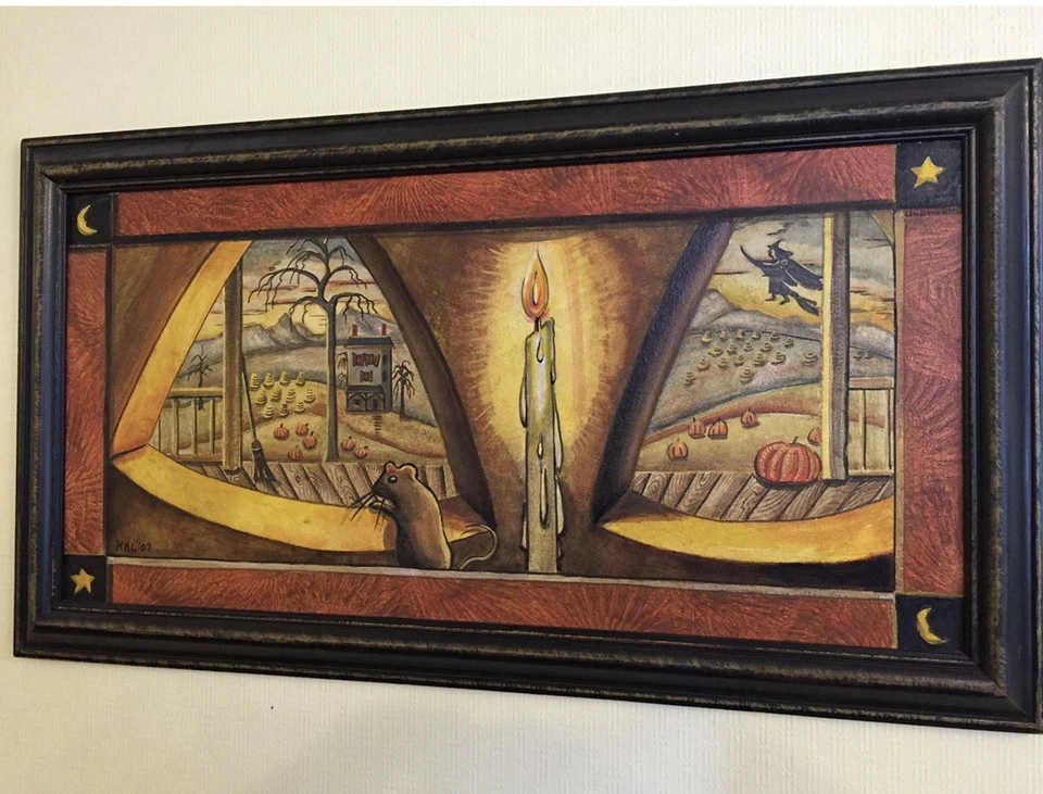 Hugh Alan Luck Halloween arte impressão giclée “A Vela e o Rato” 2007 - Imagem 2 de 2