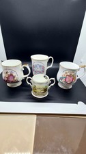 X4 Vintage Mugs of Royal Births. Aynsley, Ringtons, Elizabethan and Royal Kent.