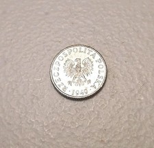 1949 Poland 1 Grosz Coin UNC